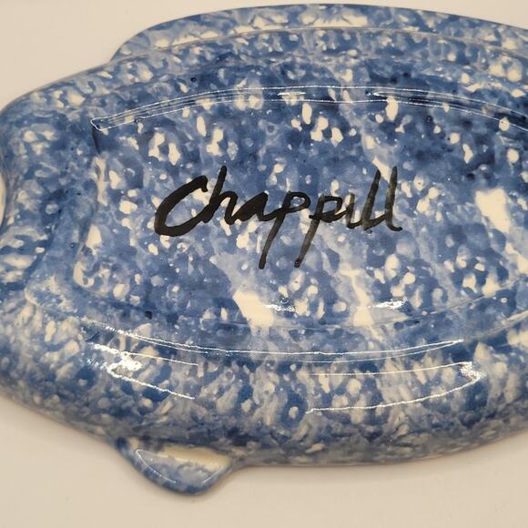 Studio Art Pottery Fish Shaped Dish Rainbow Glaze - Picture 9 of 15